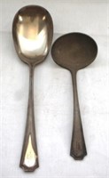 2 Gorham Sterling Spoons - 6" 8.5" long