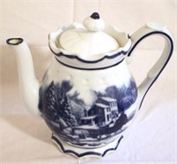 Blue & White Teapot - 8" tall
