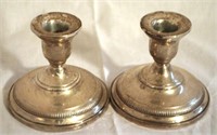 Pair of Weighted Sterling Candle Holders - 3.75"