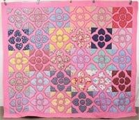 Pink Heart Posy Pattern Quilt