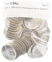 40 +/- 1964 & Pre Washington Silver Quarters
