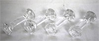 4 Crystal Glass Knife Rests - 3.5" long