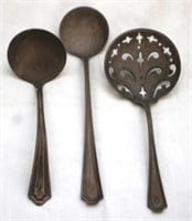 3 Sterling Spoons - 5.5" & 4.5" & 4.75" long