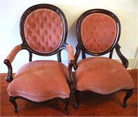 Pair Ladies & Gentleman's Parlor Chairs