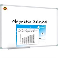 Lockways Magnetic Dry Erase Board, 36 x 24 Inch M