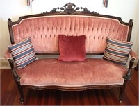 Fabulous Carved Victorian tufted Sofa