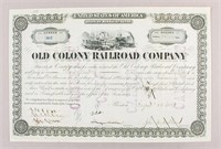 1882 Old Colony Railroad Company Stock