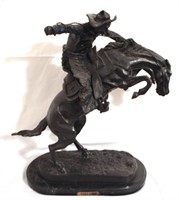 Remington "Wooly Chaps" Bronze Statue, 22"