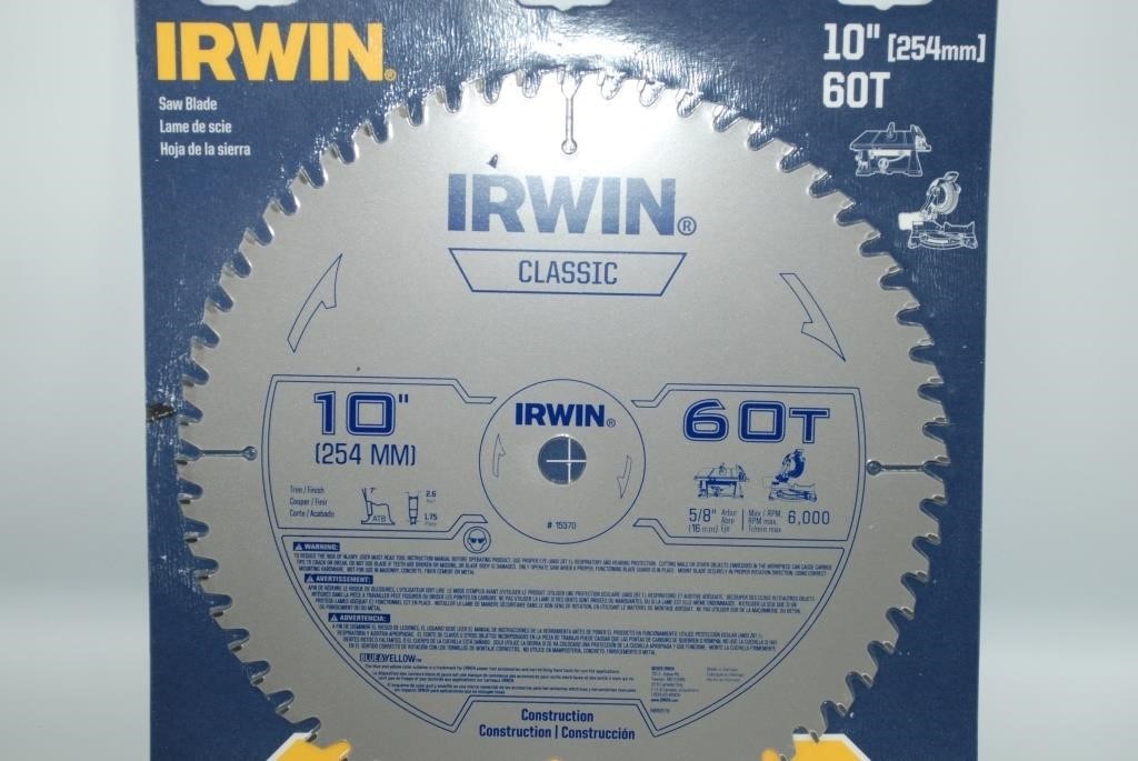 Irwin 10" 60T " Circular Saw Blade