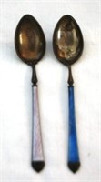 2 Sterling Demitasse Spoons - 4" long