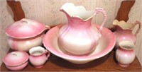 Ceramic Pottery Washbowl Set - 7pcs