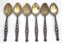 6 Sterling Demitasse Spoons - 4" long