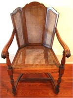 Antique Caned Chair - 25 x 24 x 39