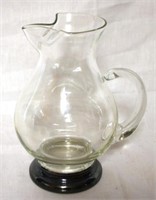 Sterling Base Glass Pitcher - 7" tall