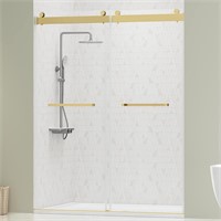 DELAVIN 60x75 Frameless Shower Door  Gold