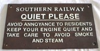Cast Iron Southern Railway Sign