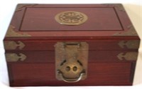 Oriental Wood Jewelry Box - 12 x 8 x 6