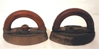 2 Antique Irons - 6" & 4"