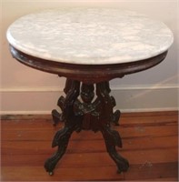 Oval Victorian Marble Top Table