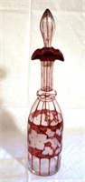 Bohemian ruby vintage grape 17" decanter
