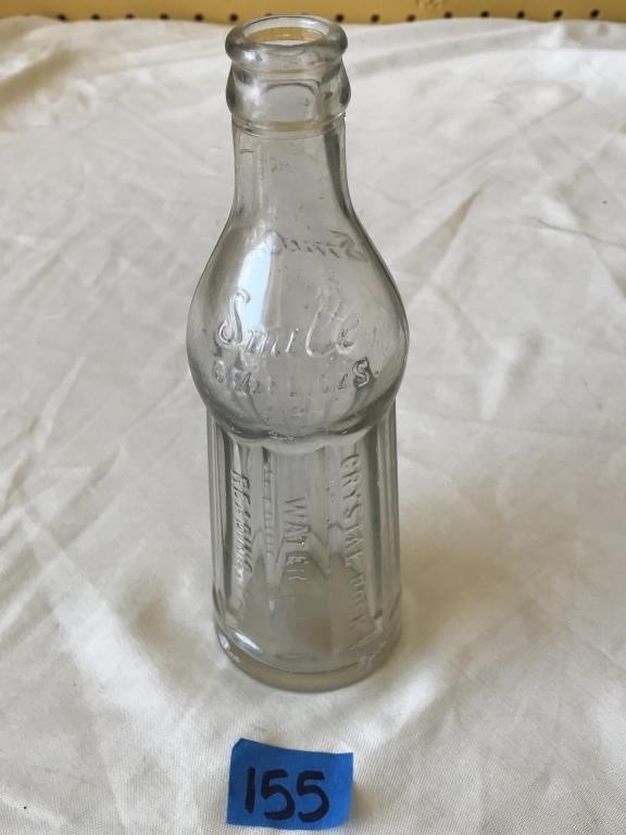 Antique Crystal Rock Smile Soda Bottle, Reading PA