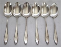 6 Silver Plated Monogrammed Spoons - 6" long