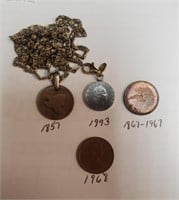 1857 Penny,1993 Italian , 1967-1968 Pennies