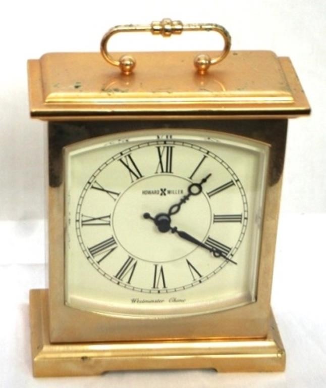 Howard Miller Brass Clock - 5 x 6.5 x 3