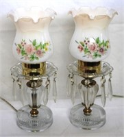Pair of Vintage Prism Lamps, 11.5" tall
