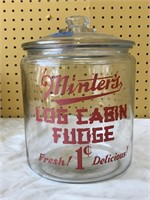 Vintage Minters Fudge Glass Jar