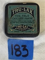 Antique Tru-Lax Chocolate Laxative Tin