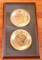 Norman Rockwell Framed Sterling(?) Plates
