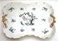 Antique Porcelain Handled Tray - 12.5 x 10