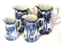 4 Blue & White Various pitchers