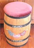 Hand Painted Nail Keg w/ cushioned top