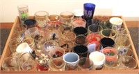 Tray lot of Assorted Shot Glasses