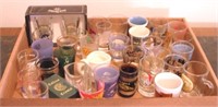 Tray Lot of Assorted Shot Glasses