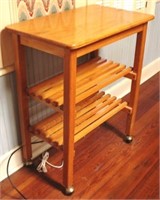 Rolling Wood Cart/ Stand - 30 x 18 x 36