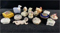 Porcelain Trinket Boxes, Egg, Figurine