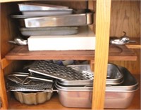 Cabinet Lot of Assorted Pans