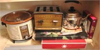 Shelf Lot of Assorted Items to include toaster