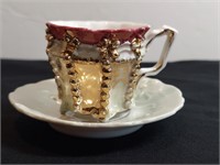Small Gilded Porcelain Teacup & Saucer Germany.