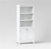 72 Carson 5 Shelf Bookcase with Doors White - Thre