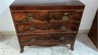 Early Flame Mahogany 4 drawer  dresser