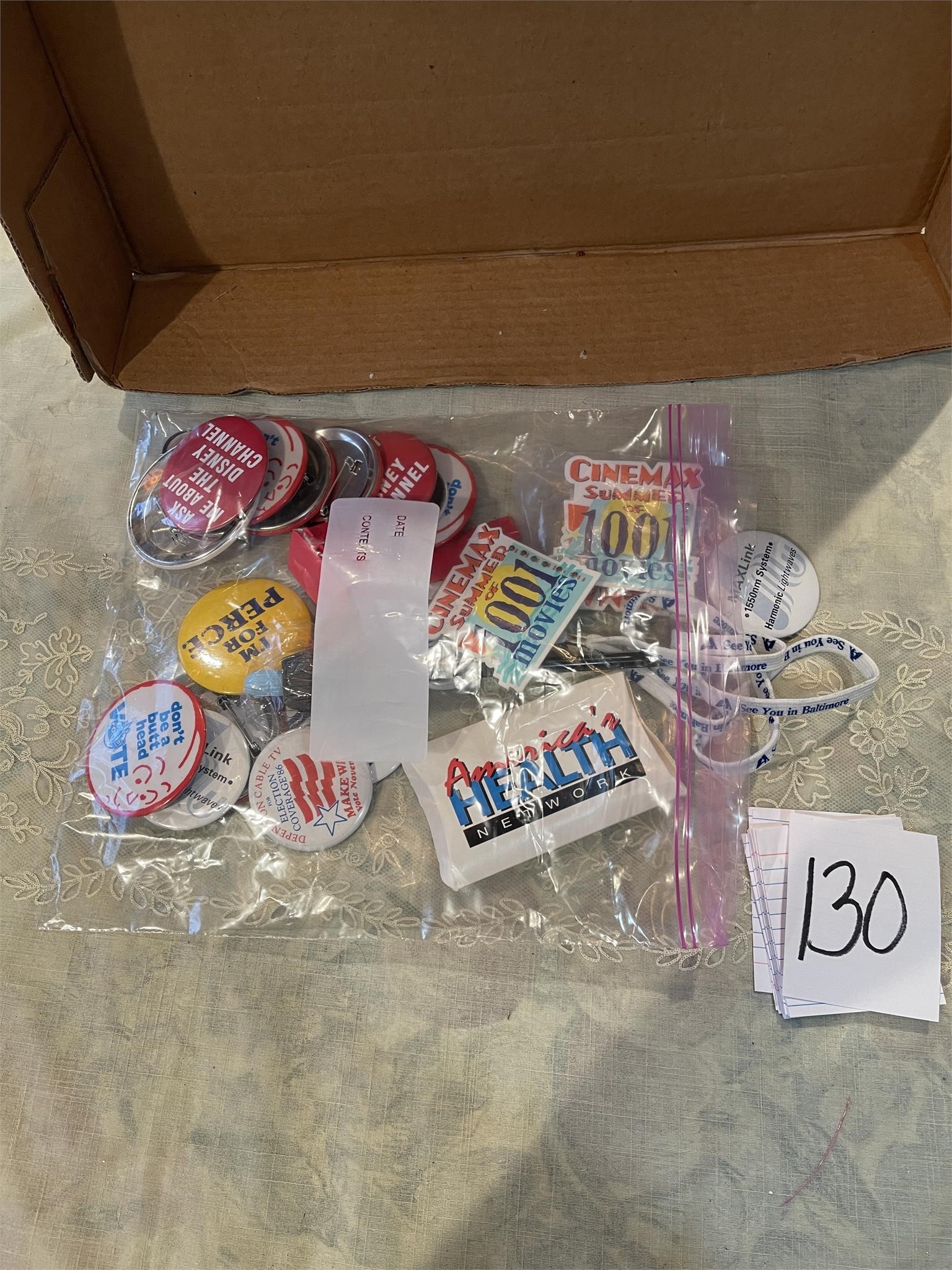 political and advertising pins