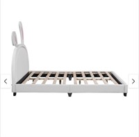 PU Leather Upholstered Platform Bed with Rabbit Or