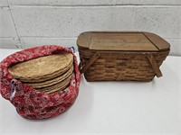 Picnic Basket & Wicker Charger Plates