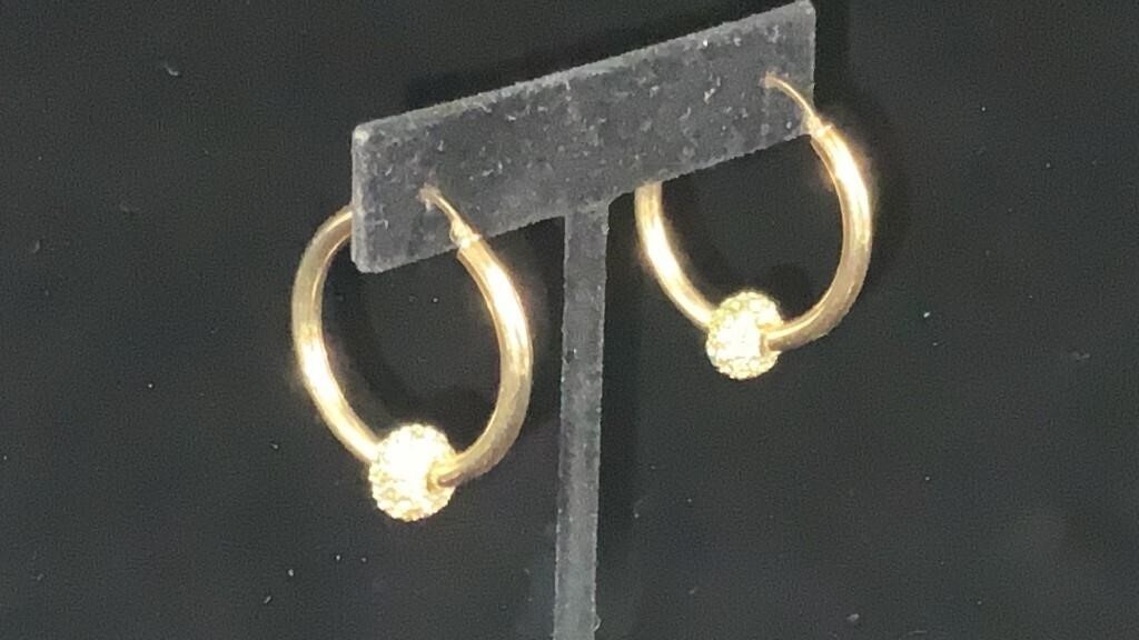 14k Gold Hoop Earrings 3.7 dwt