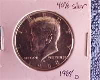 1968-D Kennedy Hail Dollar 40% Silver
