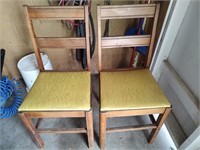2 Wooden Padded Chairs